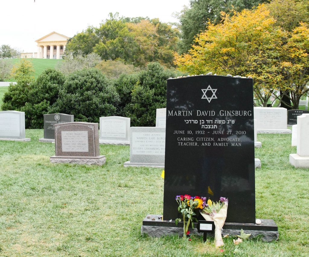 The Arlington House overlooking Justice Ruth Bader Ginsberg’s burial site. Visitors of Arlington Cemetery are reminded of how the Union Army buried civil war casualties in the front yard of Robert E. Lee’s home (Alex Lucas/The Wash). 