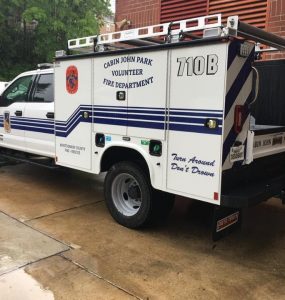 Rescue Truck for Cabin John Fire and Rescue. Turn Around, Don't Drown.