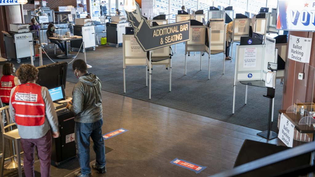 Booths on Election Day at Nationals Park