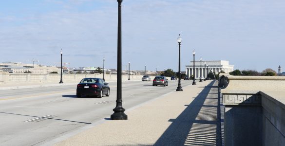 The Arlington Memorial Bridge is now open after two years of renovations. It is one of the seven major bridges that span the Potomac River into Washington. (Alex Lucas / The Wash)