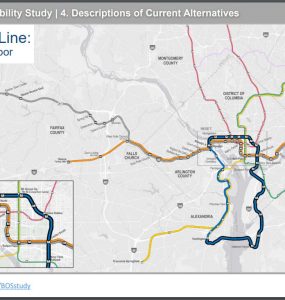 WMATA 4A report map of proposed Blue Line extension through National Harbor