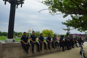 Metro DC Police outside courthouse