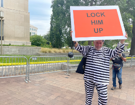 Lock em up protestor
