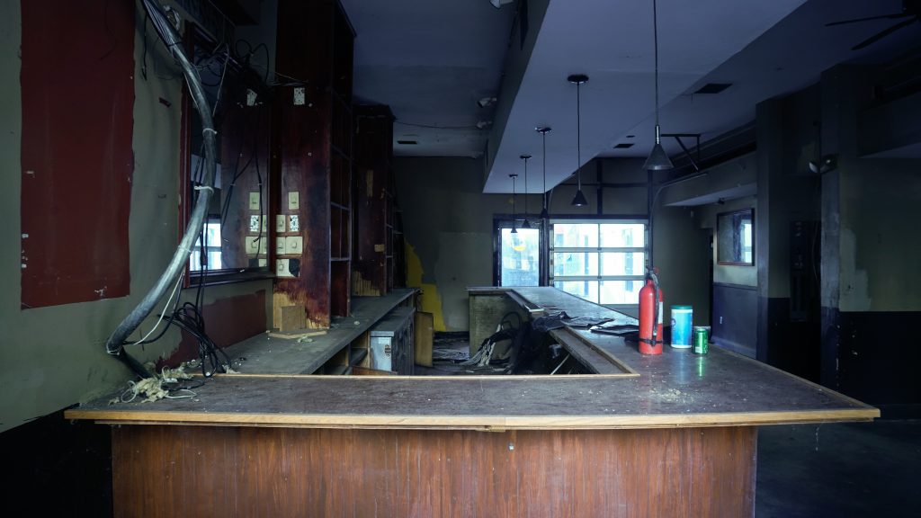 Empty restaurant falling into disrepair