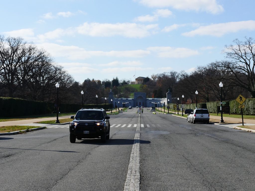 The Arlington National Cemetery is on the Virginia side of the Arlington Memorial Bridge. At the end of Memorial Avenue is the Women in Military Service for America Memorial dedicated in 1997. (Alex Lucas / The Wash)
