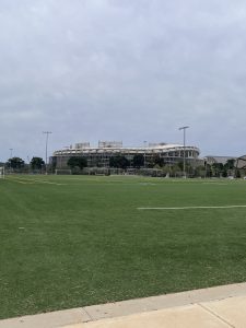 RFK Stadium across the street from the new Fields park