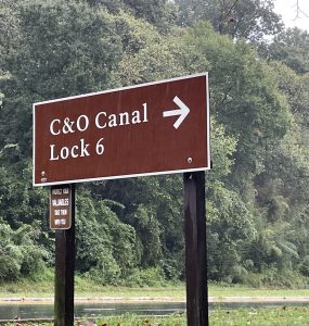 Road sign near Lock 6, C& O Canal