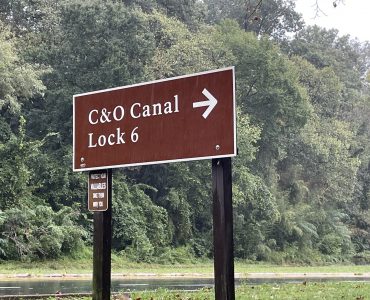 Road sign near Lock 6, C& O Canal