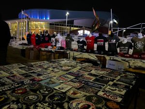 Trump merch outside of SNHU arena