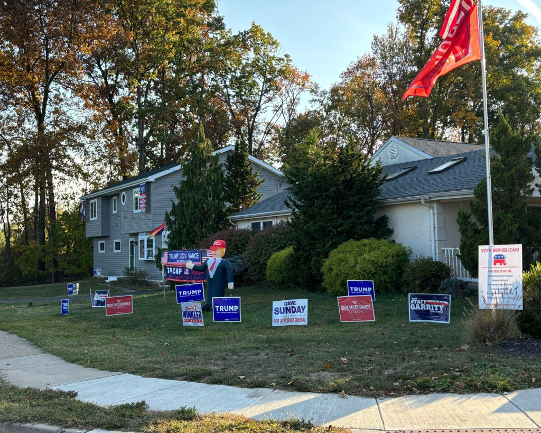 Montgomery County, Pennsylvania, is gearing up for the Presidential election in the swing state. Trump supporters are showing their loyalty through yard signs and decorations. (Credit: Mackenzie Shultz)