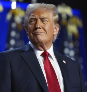 Donald Trump in red tie