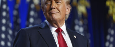 Donald Trump in red tie