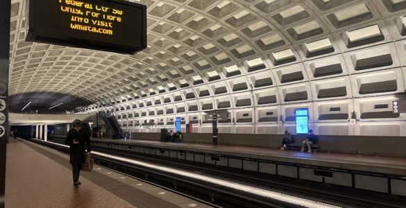 The inside of the McPherson Square Metro station.