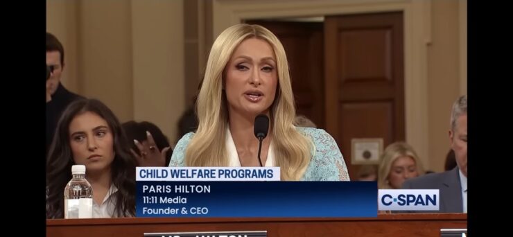 Paris Hilton testifies before Congress in June 2024 about the abuse she endured as a teenager at Provo Canyon School, advocating for stricter oversight and reforms in the child welfare system.