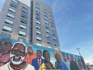 Multicolored mural featuring in D.C.'s NoMA neighborhood. Photo by Jordan Thornton.