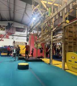 Ninja League Qualifying Competition participants at gym