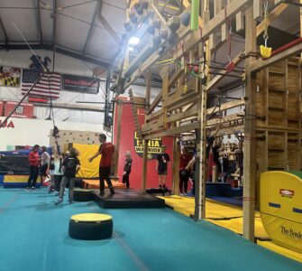 Ninja League Qualifying Competition participants at gym