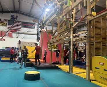 Ninja League Qualifying Competition participants at gym