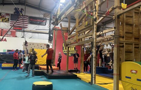 Ninja League Qualifying Competition participants at gym