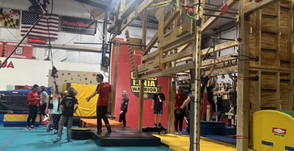 Ninja League Qualifying Competition participants at gym