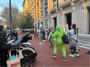 Protesters against Tesla