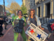 DODGE protesters in slumber party clothes