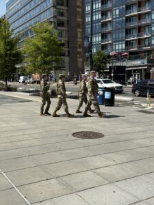 National Guards on patrol in the Navy Yard neighborhood of Washington, D.C. (Ellen Tannor)
