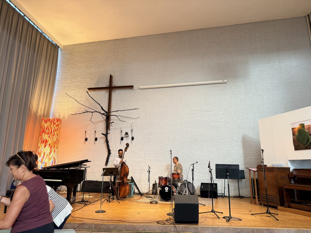 Musicians perform at 'Jazz Night' inside the Westminster Presbyterian Church. (Kordell Martin)