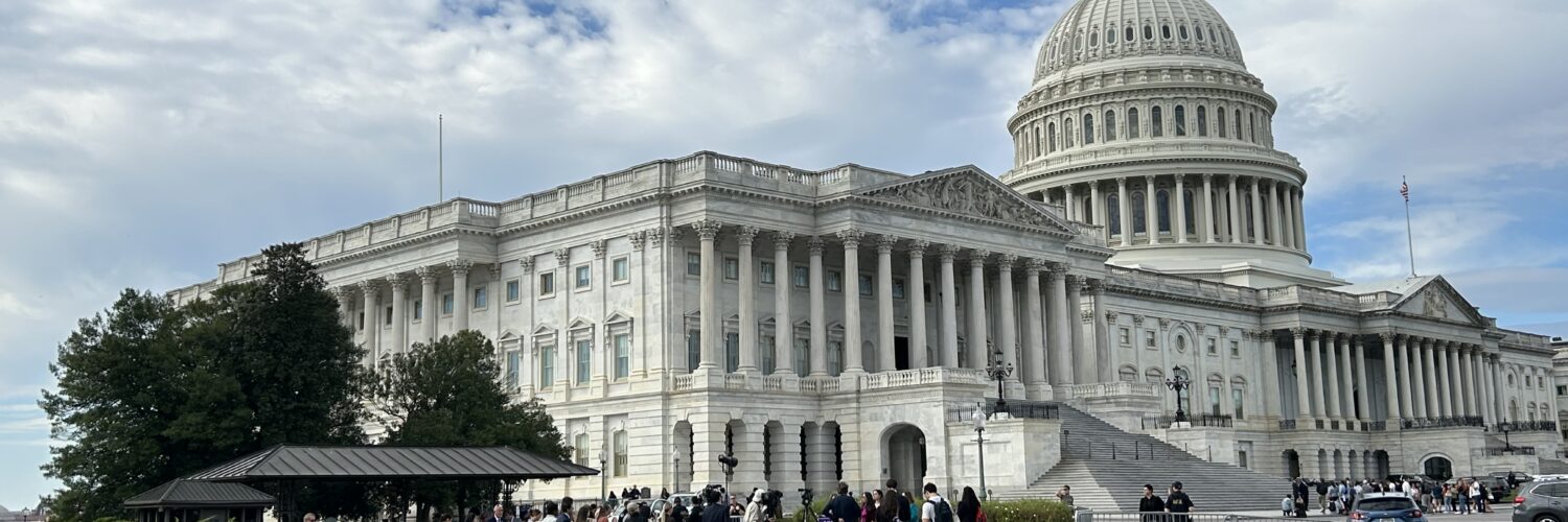People stand outside the Capital Building on Wednesday, Oct. 15, 2025. (Isabel Del Mastro)
