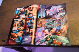 In Héctor, El Niño Eléctrico, Héctor escapes into his comic books. The production uses a prop comic book of Superman. (Kelly Doyle)