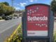 A sign sits in the median on Wisconsin Avenue in Bethesda, Maryland Monday, Sept. 8, 2025. (Kendall Staton)