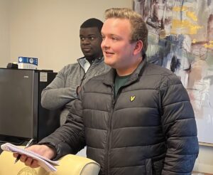 AU grad student George Smith at a campaign event in Virginia. (Gary LaBella)