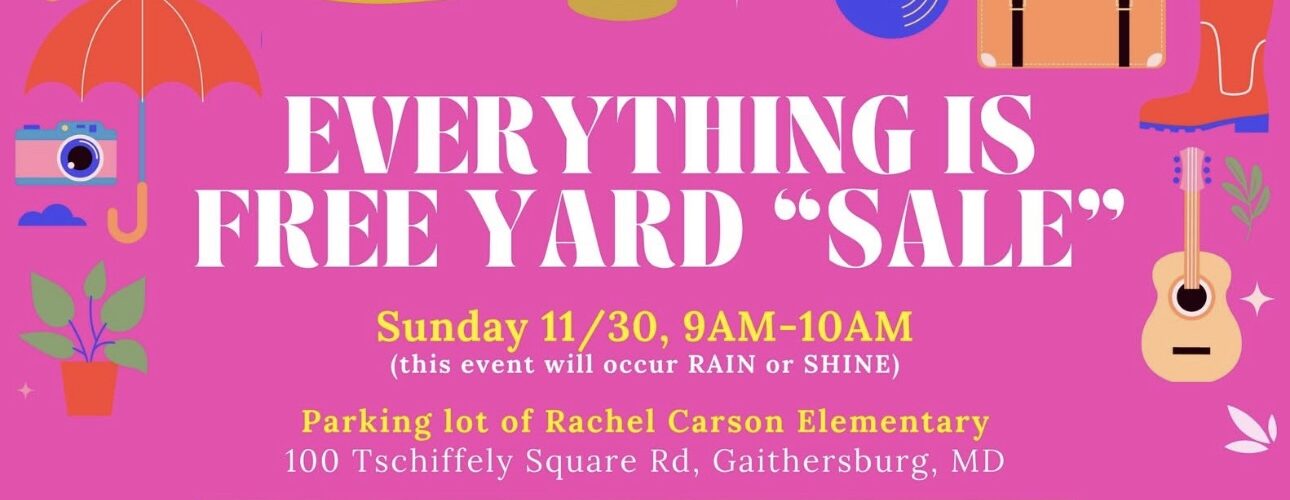 Cropped flyer for upcoming "everything free" yard sale.
