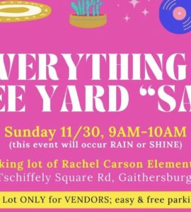 Cropped flyer for upcoming "everything free" yard sale.