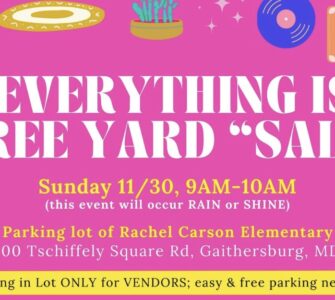Cropped flyer for upcoming "everything free" yard sale.