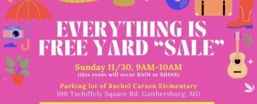 Cropped flyer for upcoming "everything free" yard sale.