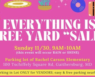 Cropped flyer for upcoming "everything free" yard sale.