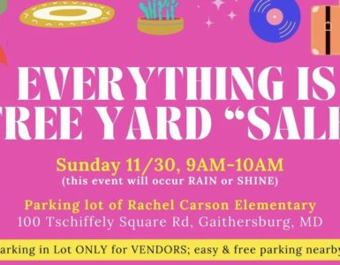 Cropped flyer for upcoming "everything free" yard sale.