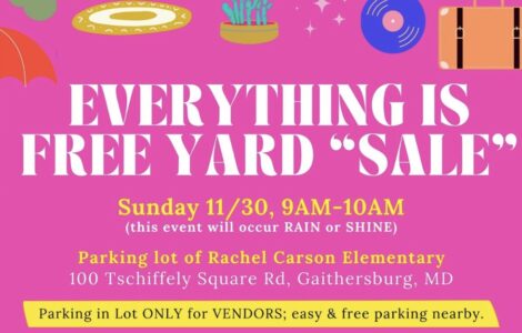 Cropped flyer for upcoming "everything free" yard sale.