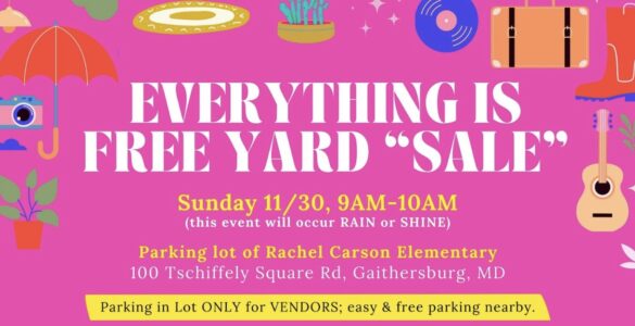 Cropped flyer for upcoming "everything free" yard sale.