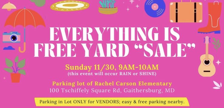 Cropped flyer for upcoming "everything free" yard sale.