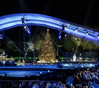 Crowds at the National Christmas Tree Lighting in Washington, D.C. (Screenshot, x.com/firstladyoffice)