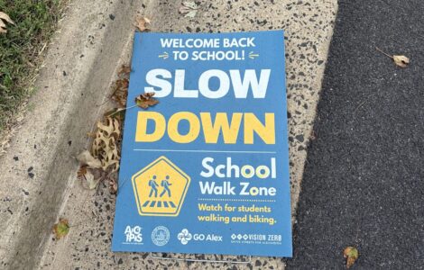 School Zone Safety flyer on the ground. Photo by Celeste Hoytt
