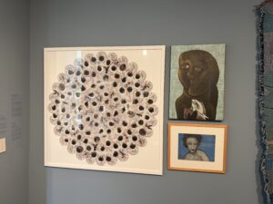 Pieces of art at the El Marsam exhibition in the Middle East Institute Arts and Culture Center