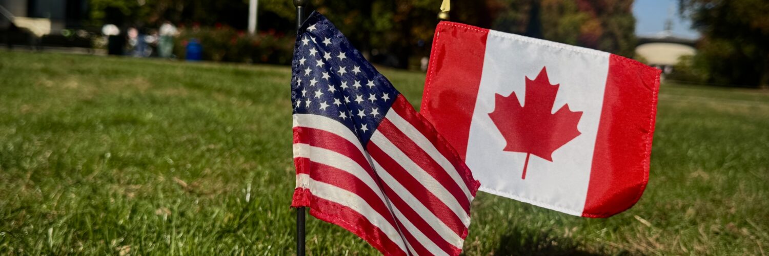 Flag of US and Canada at American University.
