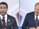Democrat candidate Abdul El-Sayed, left, and Republican Mike Rogers at final debate for Michigan Senate seat. Screenshot from WXYZ-TV Detroit debate recording from October 24, 2026.