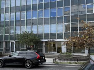 The front entrance of the Frequency Apartment. (Photo by Hiba Alkhersam)