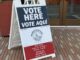 Vote Here sign at University of the District of Columbia
